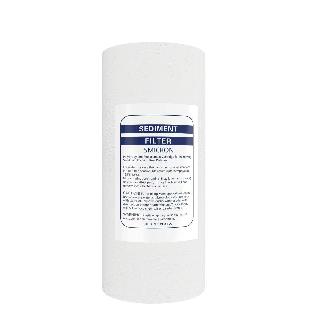 10" x 4.5" Whole House Sediment Water Filter Cartridge – Compatible with Big Blue, Pentek DGD-5005, ECP10-1, FXHSC & More