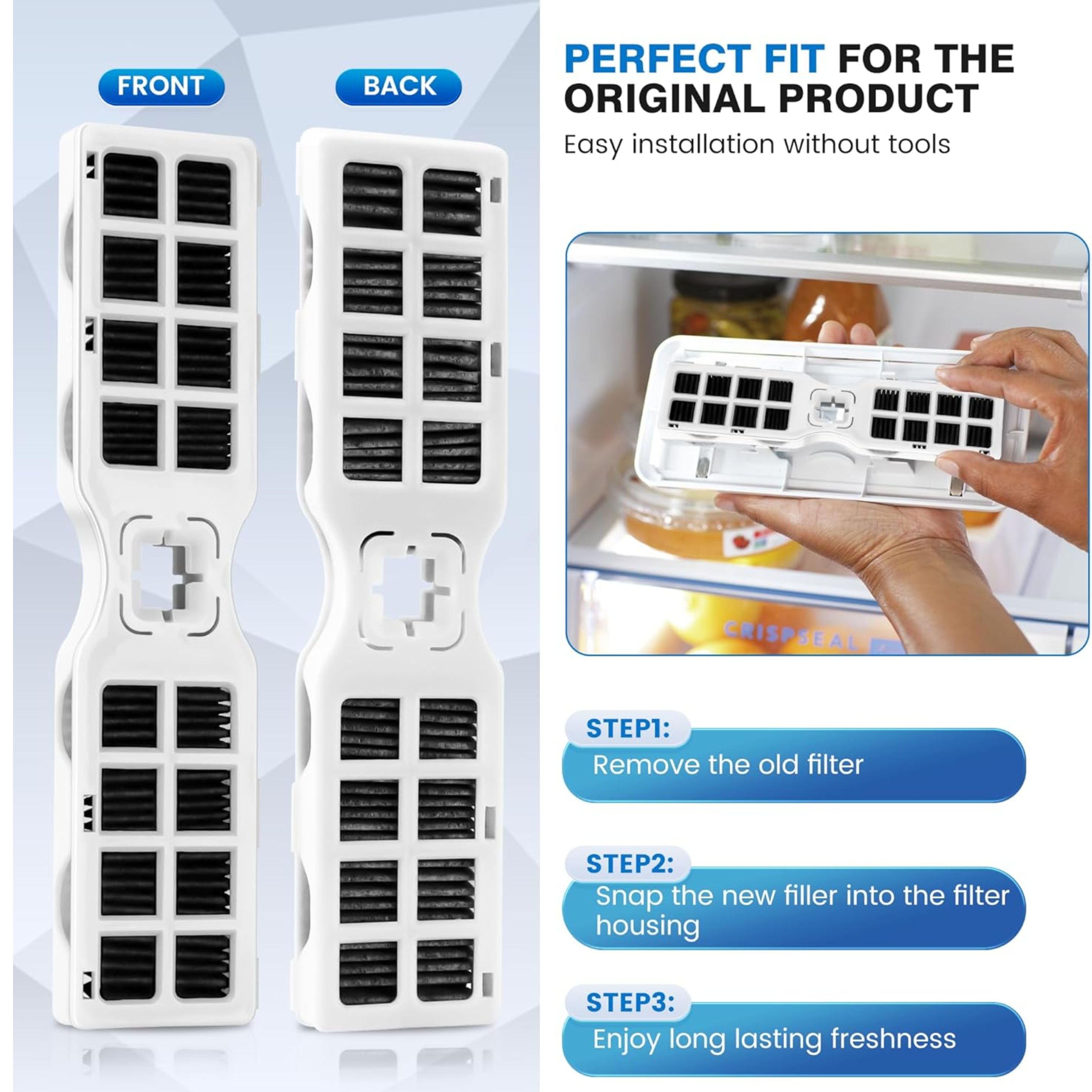 Replacement For Frigidaire® FPPWFU01 Water Filter and FRGPAAF2 PureAir RAF-2 Air Filter Combo (1+1)