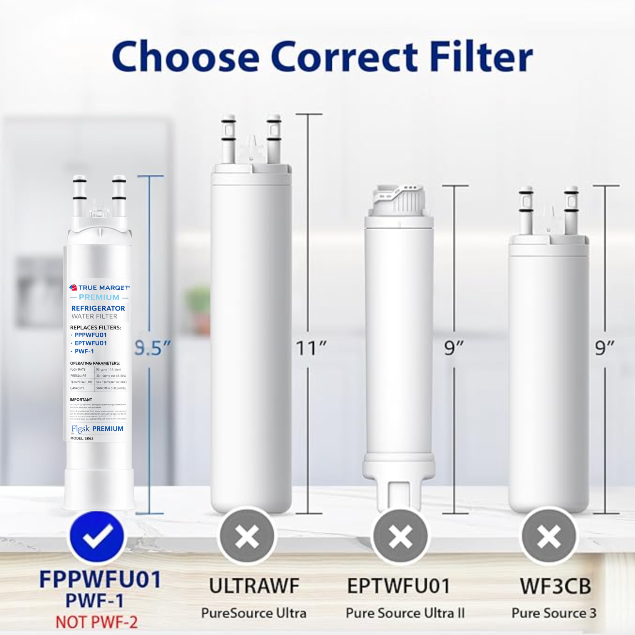 Replacement For Frigidaire® FPPWFU01 Water Filter and FRGPAAF2 PureAir RAF-2 Air Filter Combo (1+1)