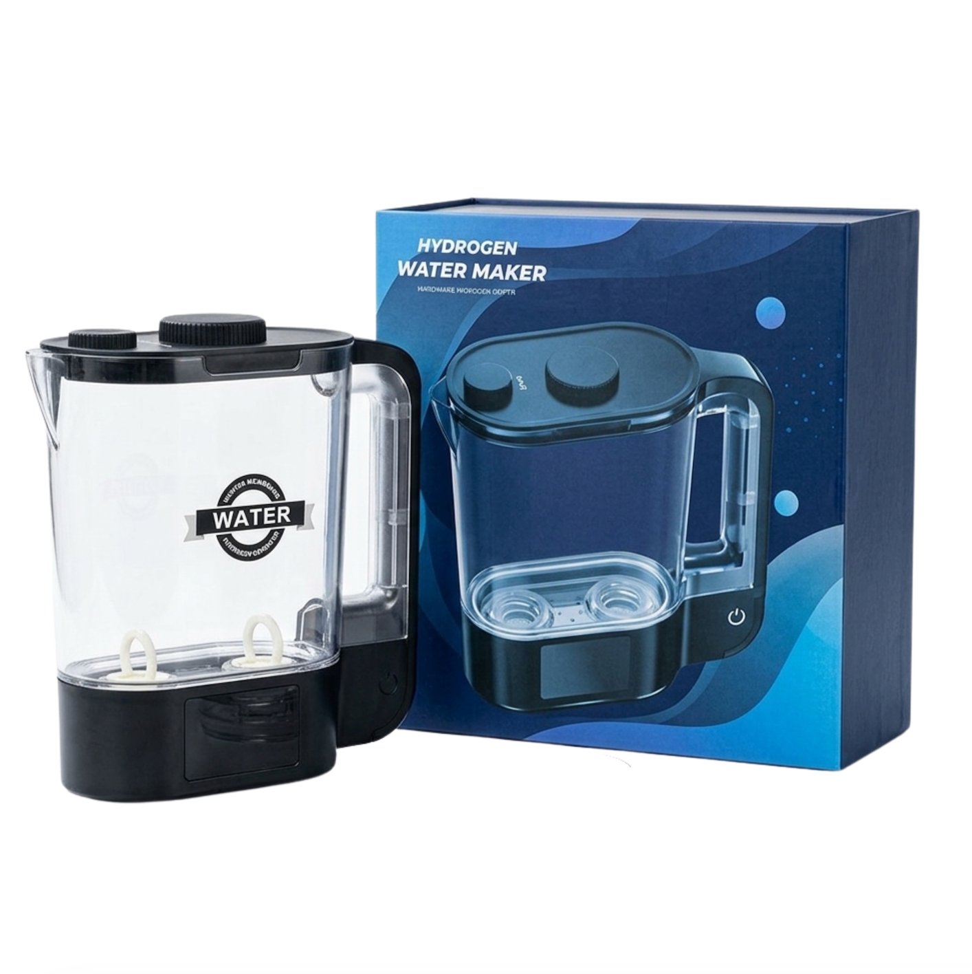 TRUE MARQET H2POUR Hydrogen Water Pitcher | 68oz Hydrogen Water Generator | 3000 PPB H2 | Rechargeable Hydrogen Water Maker for Home