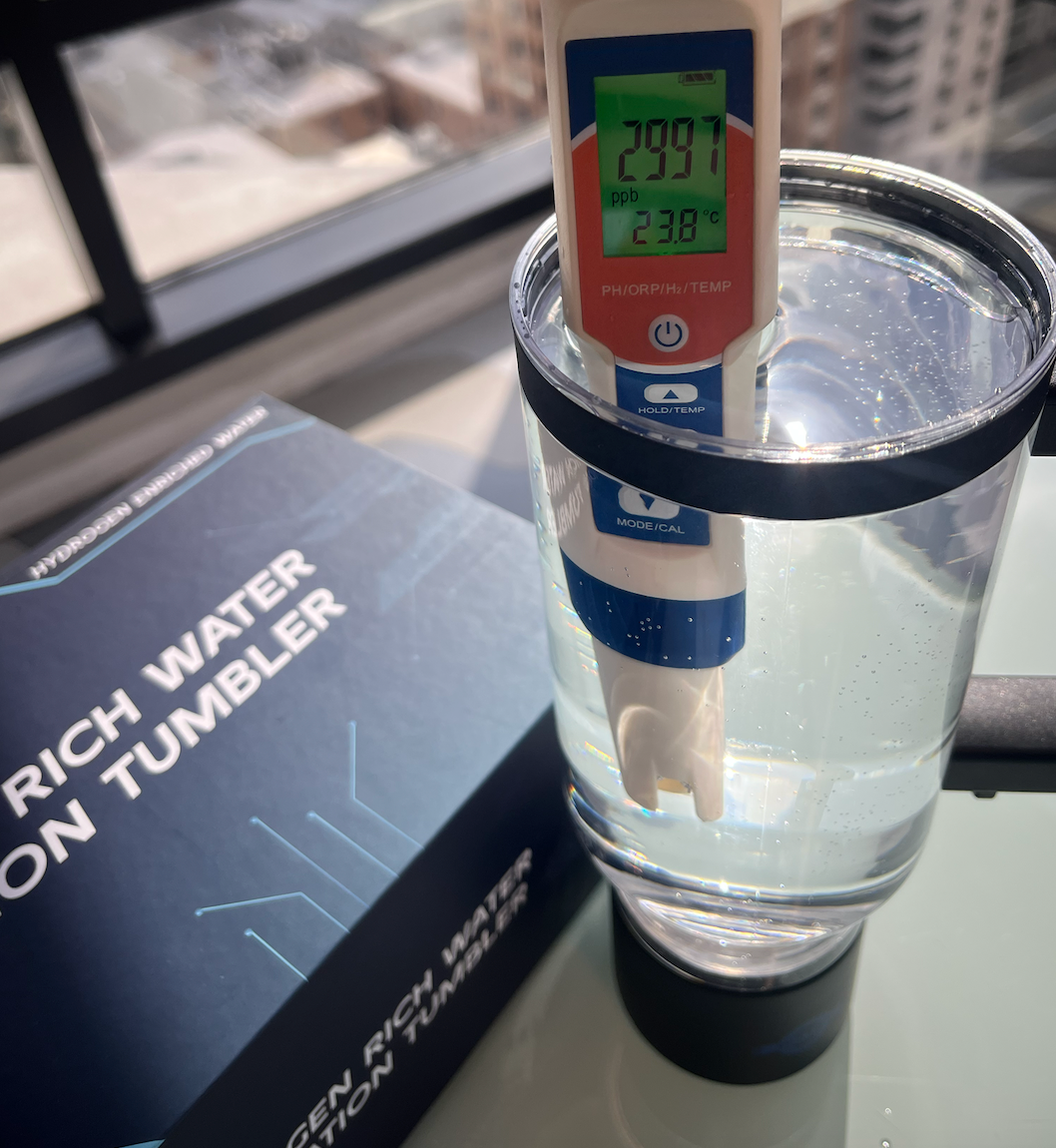 TRUE MARQET H2FLOW Premium Hydrogen Water Bottle Tumbler – Up to 3009 PPB Molecular H2 | Titanium/Platinum Electrodes | Leakproof Large Capacity 1000 mL | Rechargeable Portable Hydrogen Water Generator