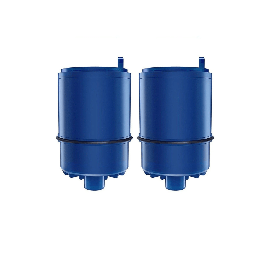 2 pack Pur Plus RF9999 compatible water filter by Flgsk SK47 for Pur faucet filters, reduces chlorine, lead, and contaminants for fresh, clean water.