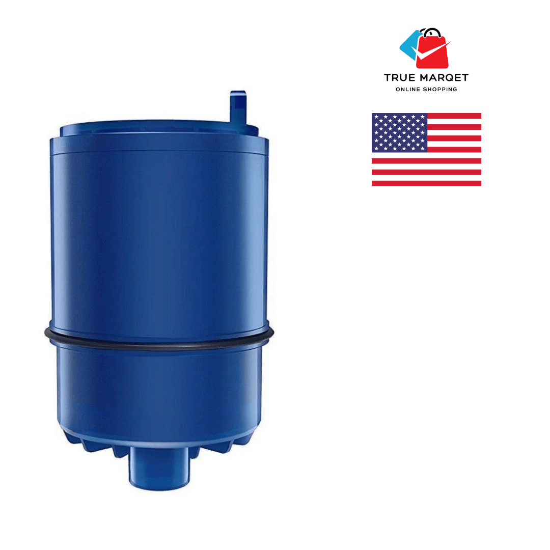 True Marqet, USA based brand, Pur Plus RF9999 compatible water filter by Flgsk SK47 for Pur faucet filters, reduces chlorine, lead, and contaminants for fresh, clean water.