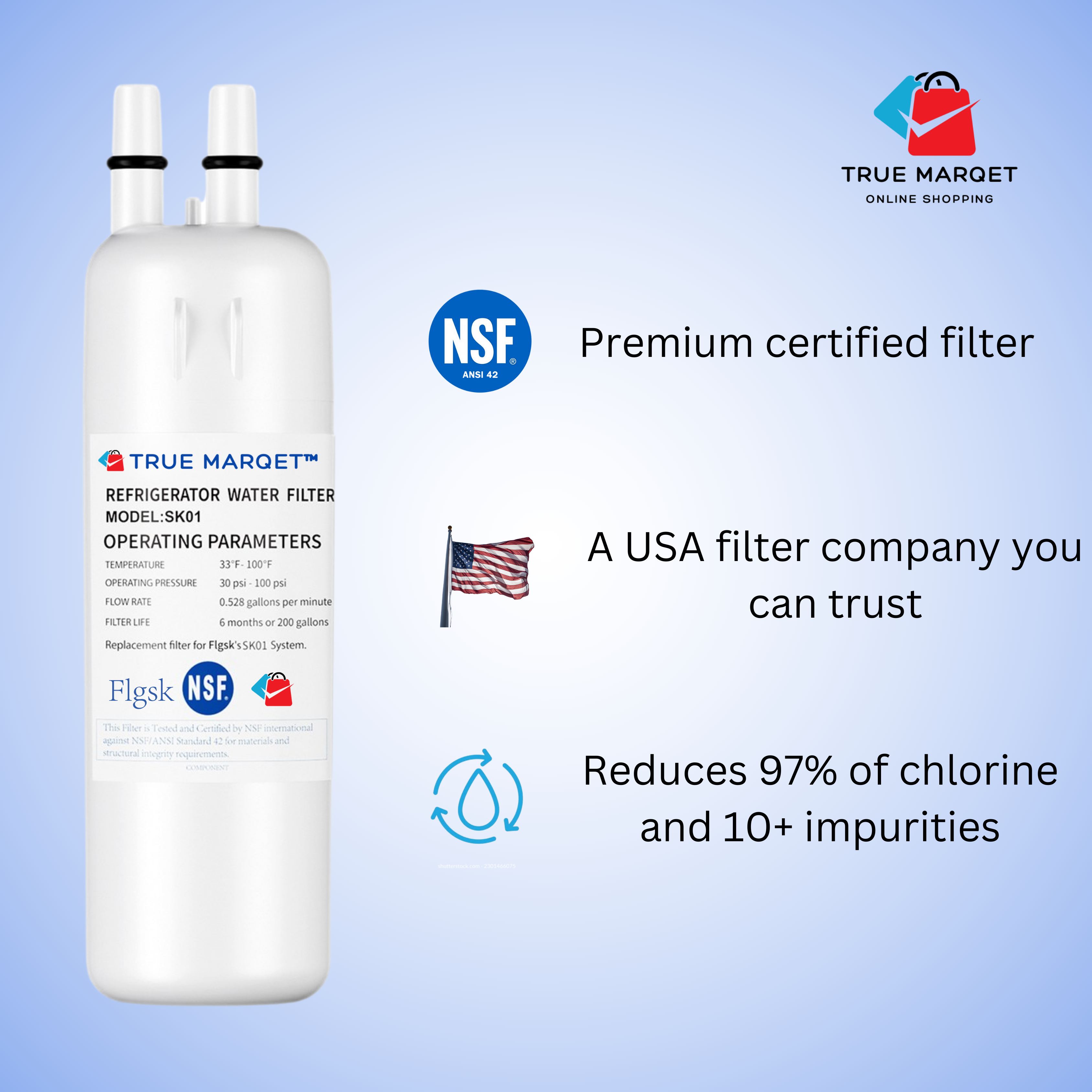 Replacement For Everdrop® EDR1RXD1, W10295370A Refrigerator Water Filter & More
