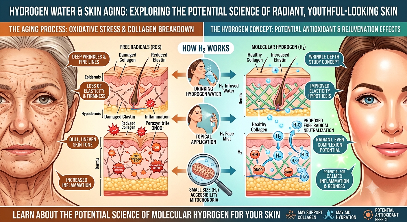 Hydrogen Water and Skin Aging: The Inside-Out Antioxidant Step Most Skincare Routines Skip