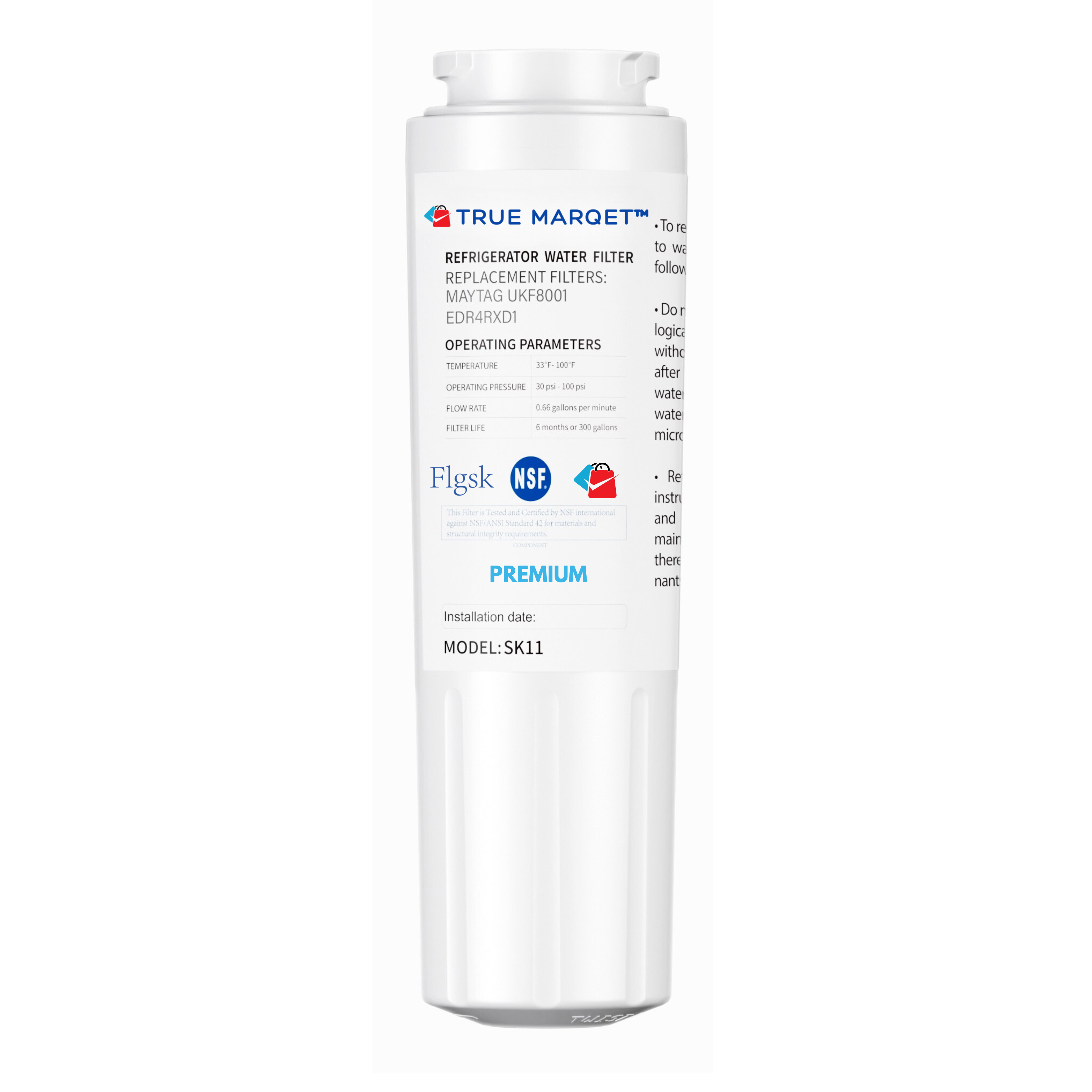 True Marqet replacement refrigerator water filter cartridges available for wholesale