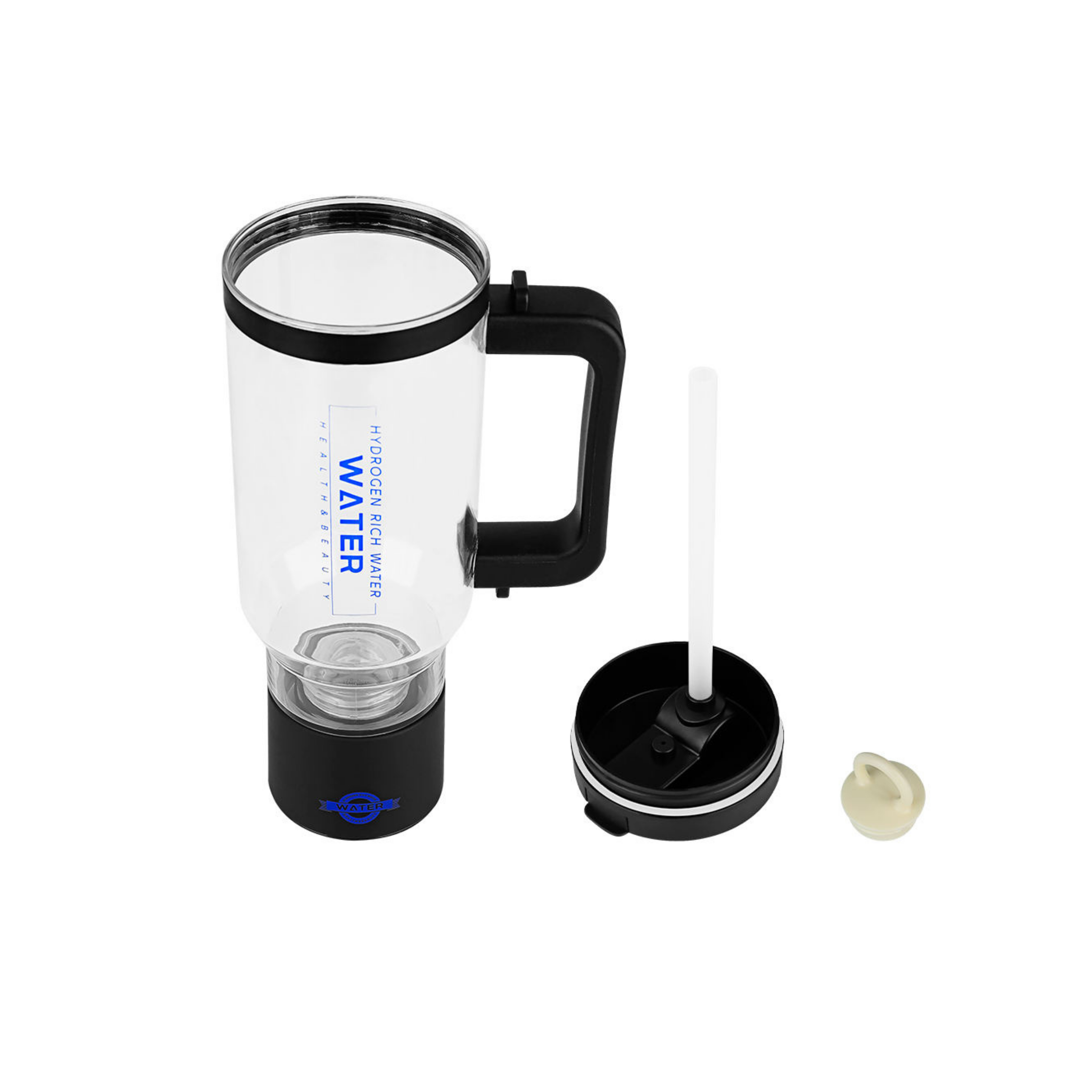 TRUE MARQET H2FLOW Hydrogen Water Bottle Tumbler – Up to 2000 PPB Molecular Hydrogen | Titanium/Platinum Electrodes | Leakproof Large Capacity 1000 mL | Rechargeable Portable Hydrogen Water Generator