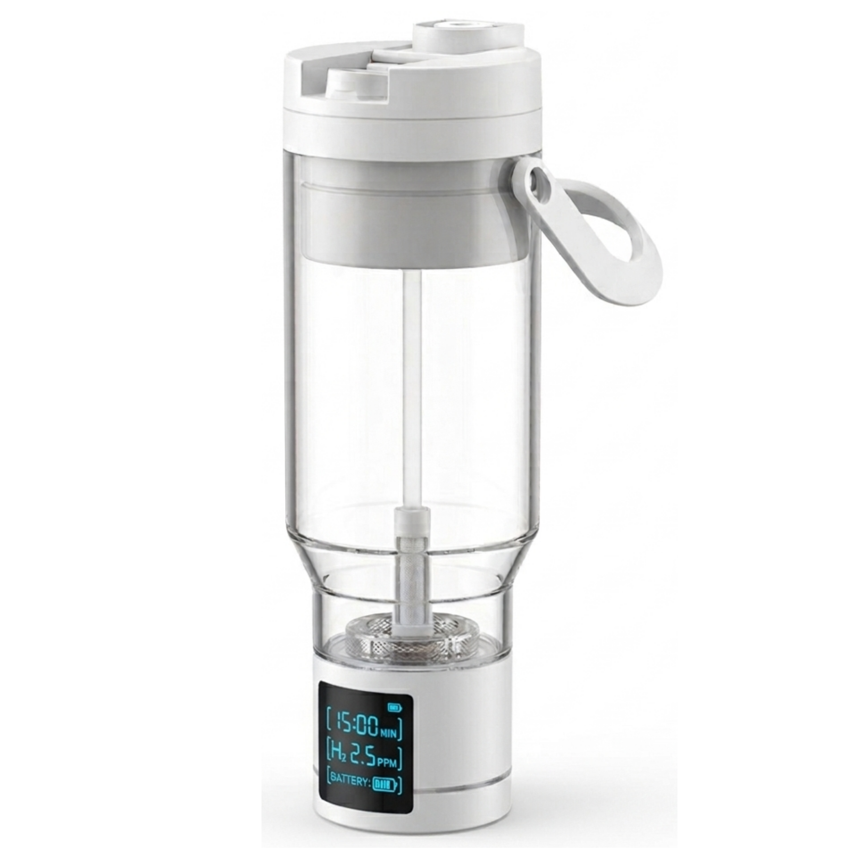 TRUE MARQET H2ELITE Hydrogen Water Bottle | 3-in-1 Hydrogen Water Generator, Alkaline Water Creator, and Filter W Straw | Up to 2000 PPB Molecular Hydrogen |750 mL Rechargeable Long Battery Life