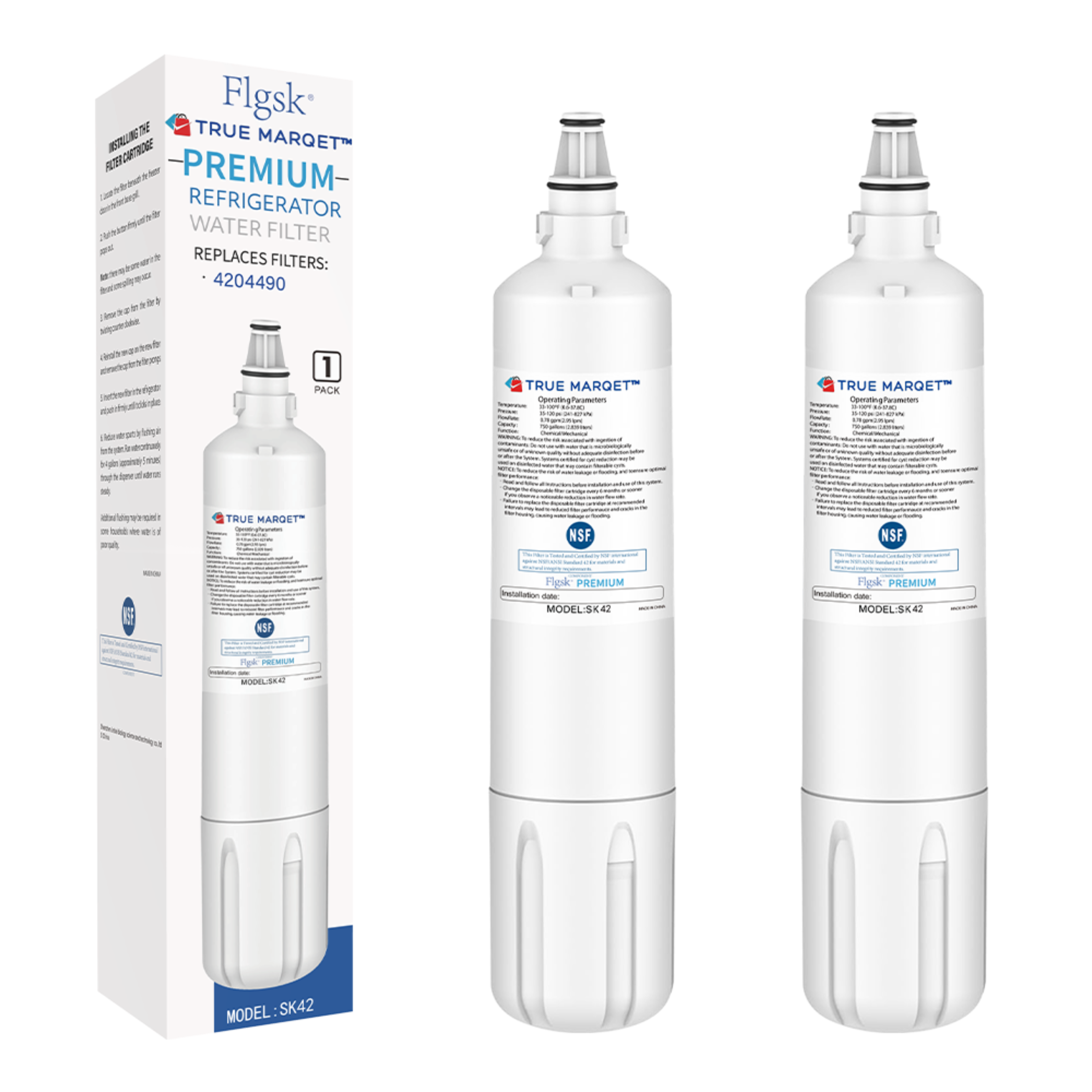 Replacement Water Filter for Sub-Zero 4204490, 4290510, Refrigerator Water Filters