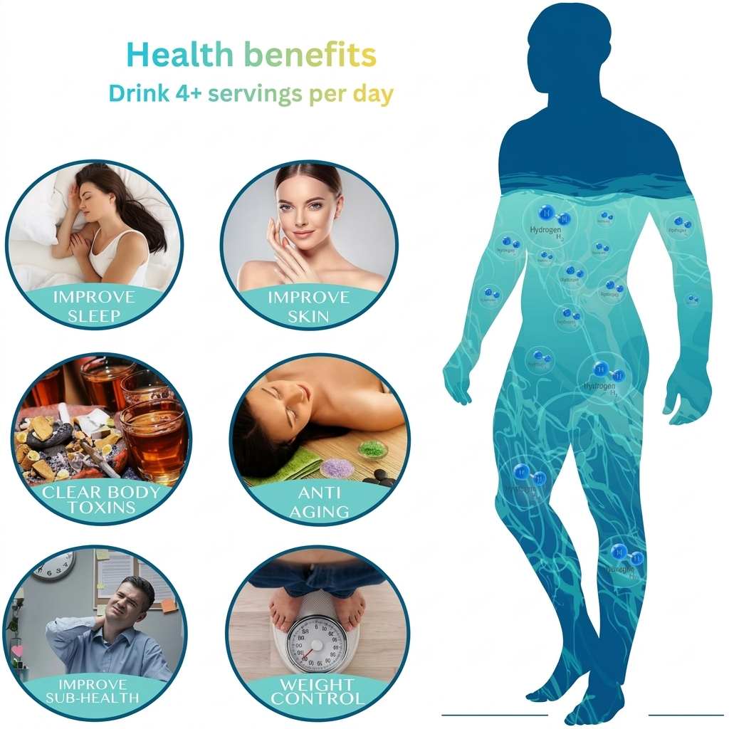 TRUE MARQET H2FLOW Hydrogen Water Bottle Tumbler – Up to 2000 PPB Molecular Hydrogen | Titanium/Platinum Electrodes | Leakproof Large Capacity 1000 mL | Rechargeable Portable Hydrogen Water Generator