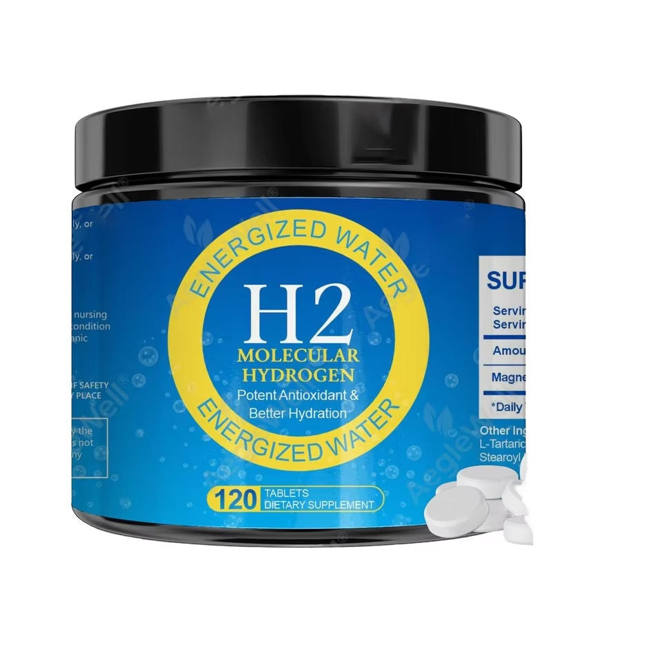 Molecular Hydrogen Tablets (12 PPM) - 120 Count High Potency H2 Supplement with