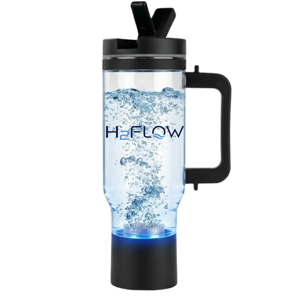 TRUE MARQET H2FLOW Premium Hydrogen Water Bottle Tumbler – Up to 3009 PPB Molecular H2 | Titanium/Platinum Electrodes | Leakproof Large Capacity 1000 mL | Rechargeable Portable Hydrogen Water Generator