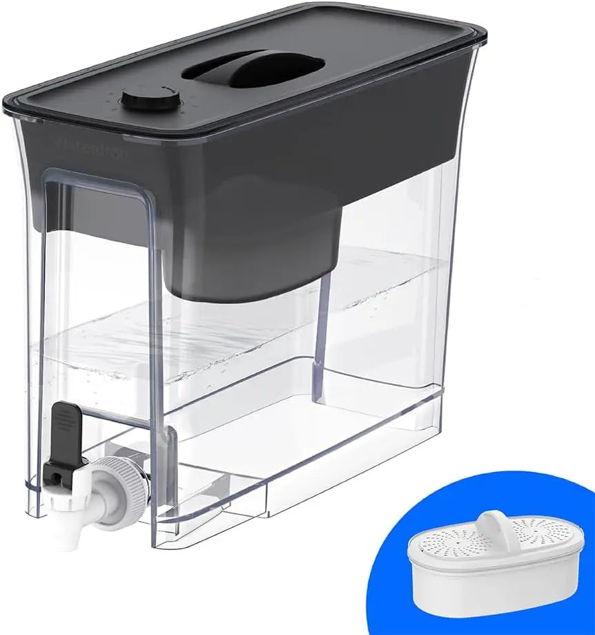 Waterdrop 35-Cup Slim Water Filter Dispenser, Large Capacity, 200-Gallon Long-Life, Faster Filtration (with 1 Filter)