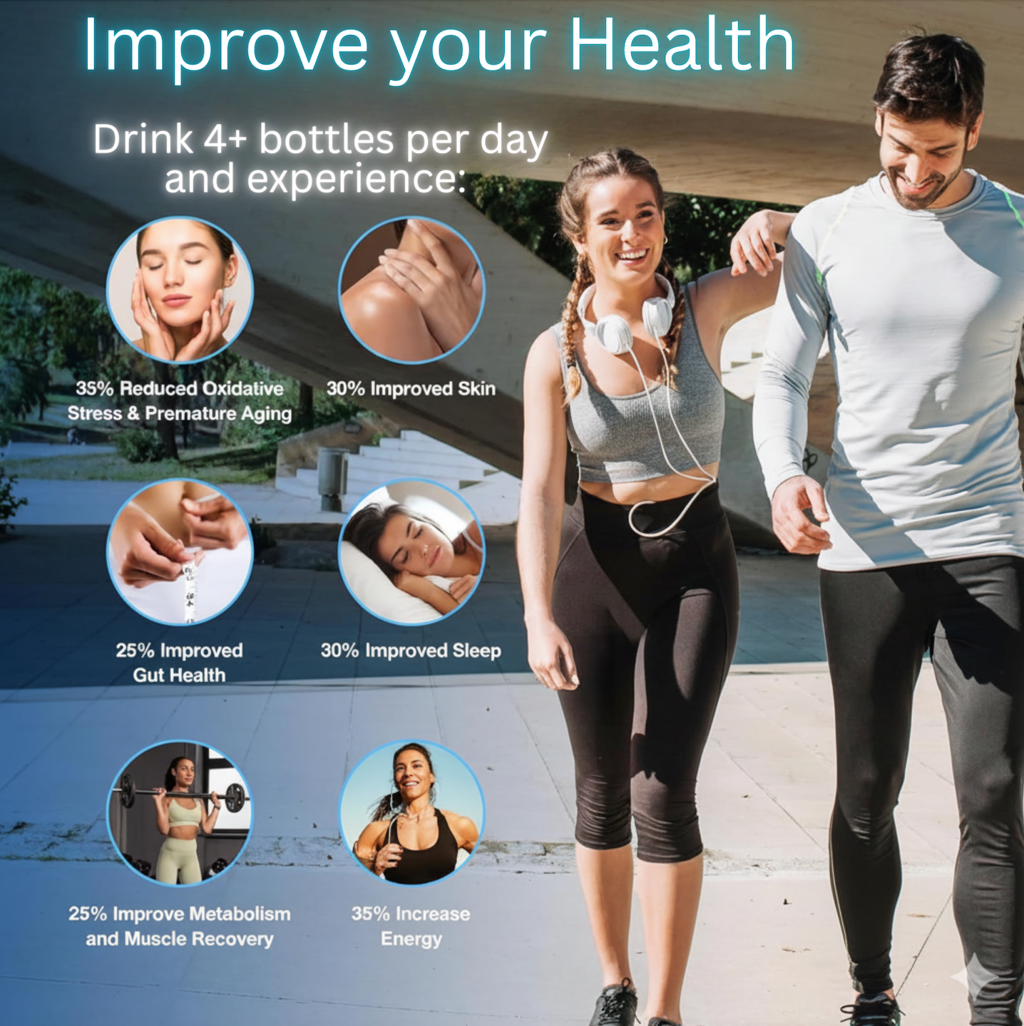 TRUE MARQET H2ELITE Hydrogen Water Bottle | 3-in-1 Hydrogen Water Generator, Alkaline Water Creator, and Filter W Straw | Up to 2000 PPB Molecular Hydrogen |750 mL Rechargeable Long Battery Life