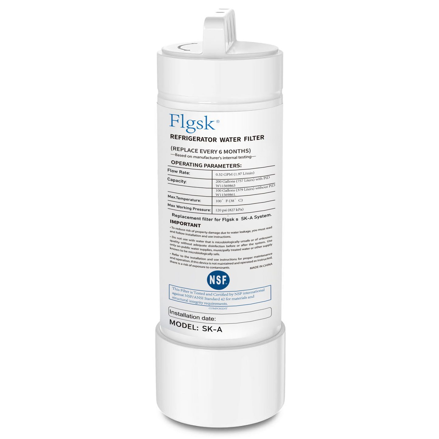 EDRARXD1 compatible refrigerator water filter by Flgsk – replacement for Everydrop Filter A