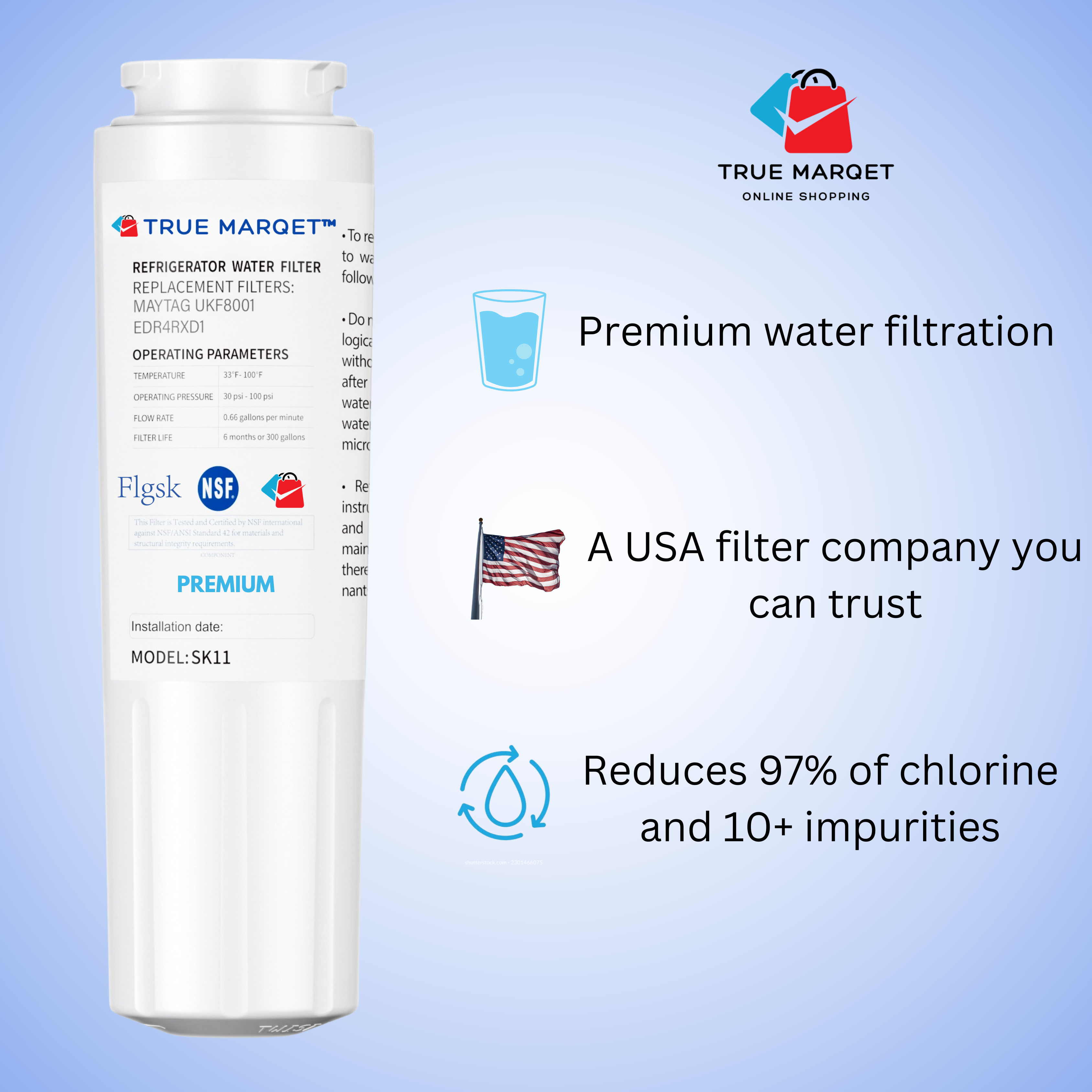 Premium Replacement for EveryDrop EDR4RXD1 Refrigerator Water Filter – Compatible with Whirlpool WHR4RXD1, Maytag UKF8001, Kitchenaid, Kenmore & More